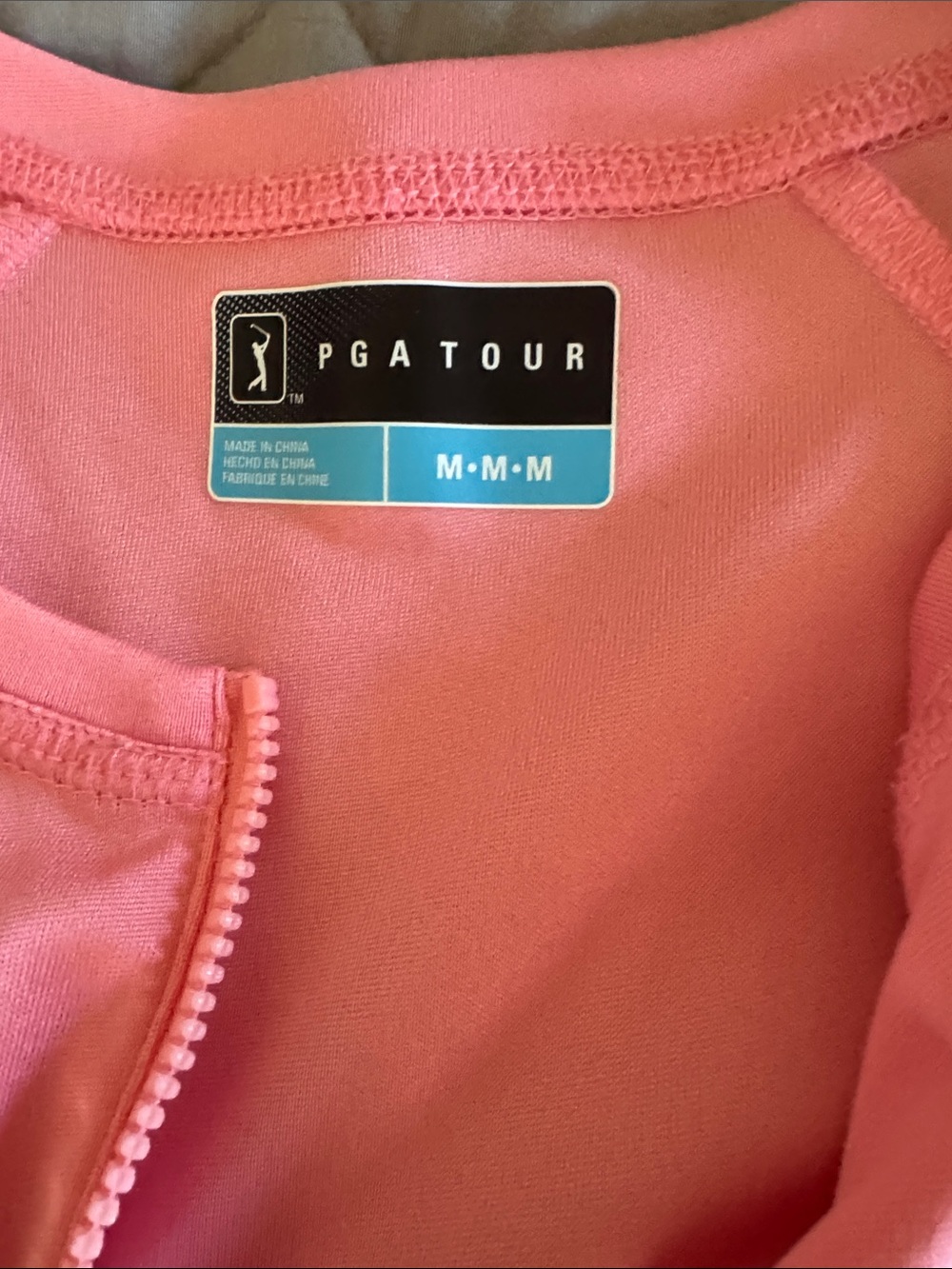PGA Tour Pink Zip Athletic Top - Picture 2 of 7